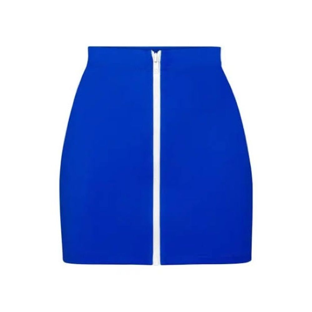 NWT Skims Zip Up Swim Mini Skirt Cobalt Blue Bikini Bottom